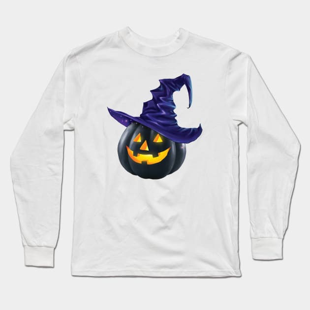 Halloween Witch Jack Long Sleeve T-Shirt by Roadkill Creations